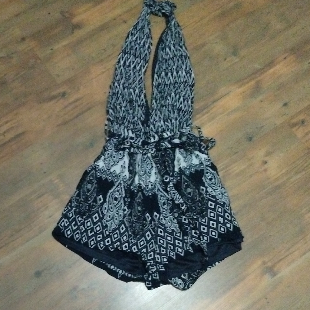 Cals Monochrome Halter Romper